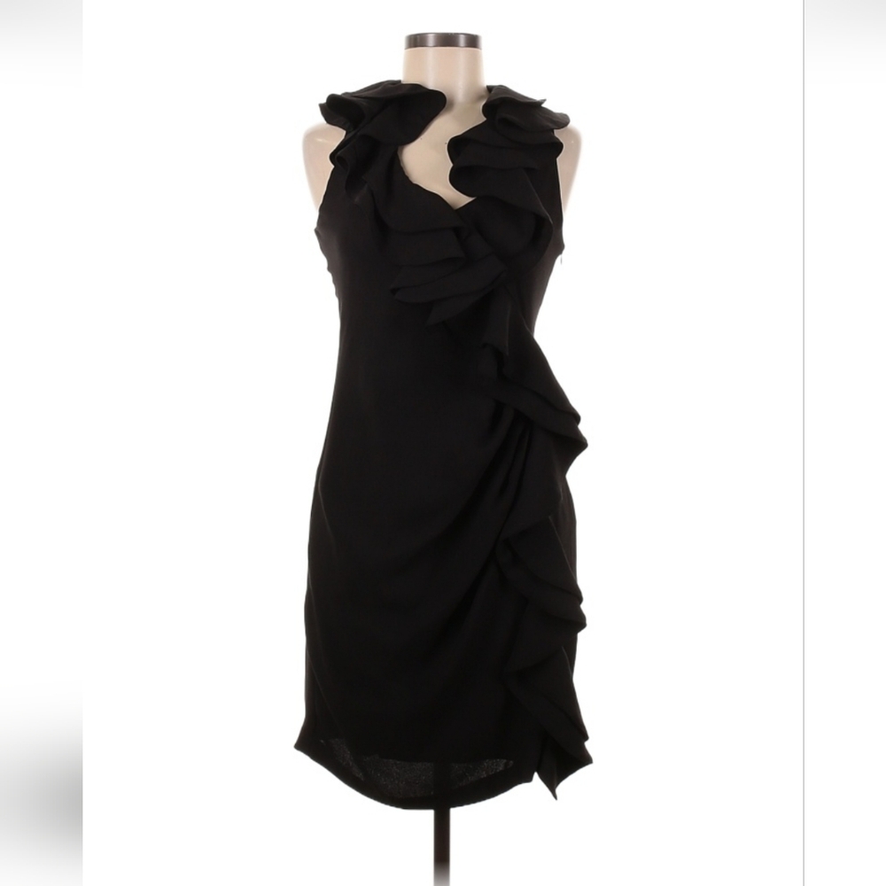 Eva Franco Elegant Black Ruffle Dress